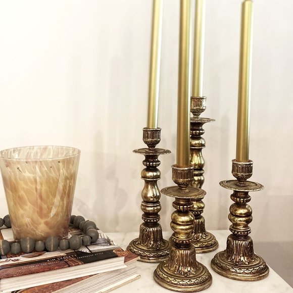 Accents Brass Gold Candlestick Holders Poshmark